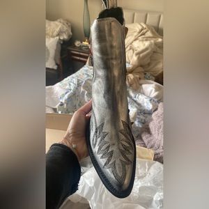 Awesome, brand new, never worn silver cowboy boots